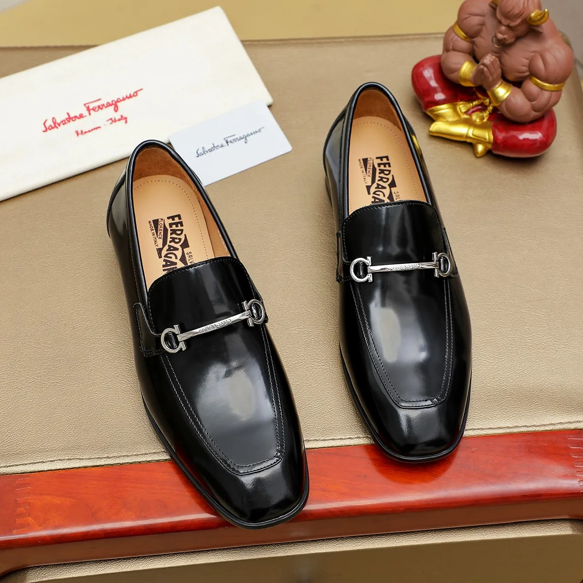 Men's Men's Shoes 260 Ferragamo [Ferragamo] top imported suit men's shoes 💯Original copy of the official website, product materials: selected imported embossed calfskin + luxury hardware buckle accessories ~ imported water-dyed cow 🐂 leather lining. Strong three-dimensional visual effect, original combination outsole, multiple colors available😘 Size: 38-45